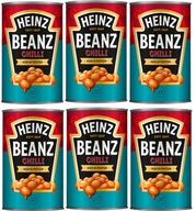 HEINZ 6x PEČENÉ BEANZ CHILLI Fazuľa v paradajkovej omáčke