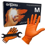 NITRILE GRIPZZLY záhradnícke rukavice bez púdru ORANGE GRIP veľkosť M 50 ks.