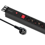 Qoltec Anti-overload PDU power strip pre RACK 19