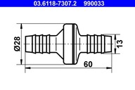 ATE 03.6118-7307.2 Ventil, vákuové vedenie