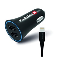 SWISSTEN AUTONABÍJAČKA 2,4A 2x USB + KÁBL