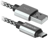 Kábel USB Defender AM-TYPE C 1m 2.1A biely a čierny