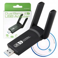 EXTERNÝ Adaptér sieťovej karty WI-FI USB 3.0 1300 Mb/s DUAL 2 antény 5 GHz