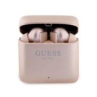 Bluetooth slúchadlá Guess GUTWSSU20ALEGP TWS + dokovacia stanica ružové zlato