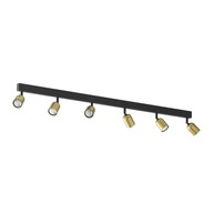 Lampa bodové svetlá 6xGu10 Tk Lighting TOP čierno-zlaté šírky 120cm