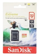 SANDISK EXTREME microSDHC KARTA 32 GB 100/60 MB/s A1 C10 V30 UHS-I U3-GoPro