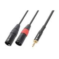 Signálny kábel 2x XLR samec - mini Jack 3,5mm, 6m