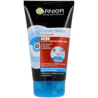 GARNIER Clean Skin Gel 3v1 Aktívne uhlie 150 ml