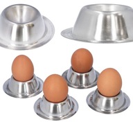 x2 Hrnček na vajíčka, oceľový stojan na vajíčka, 4 ks
