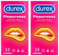 DUREX PLEASUREMAX kondómy s nopkami a prúžkami, zvlhčené, 24 ks.