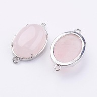 Rose quartz konektor ~25-15 mm 1 ks.