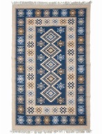 Koberec Kilim, tkaný, obojstranný vzor, ​​120x180, námornícka modrá