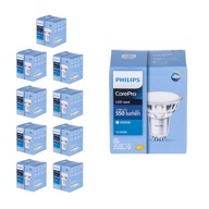 10x LED žiarovka Philips GU10 550lm teplá biela