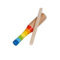 Drevené kotly Rainbow agogo / guiro s palicou