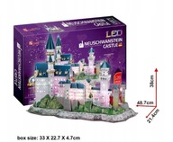 CUBIC ZÁBAVNÉ PUZZLE 3D LED NEUSCHWANSTEIN HRAD