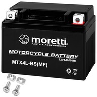 MORETTI YTX4L-BS GELOVÁ BATÉRIA 12V 4Ah MOTOCYKLOVÝ SKÚTER MOTOR QUAD