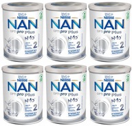6x NAN 2 Optipro Plus upravené mlieko 800g