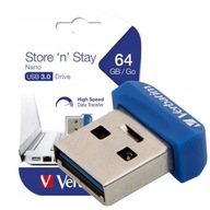 PENDRIVE 64GB USB 3.0 VERBATIM STORE'N'STAY NANO