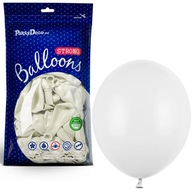 30 cm biele latexové balóniky Strong Pastel Pure White - 50 kusov