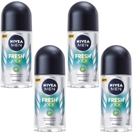 NIVEA MEN Fresh Kick pánsky antiperspirant roll-on 50 ml x 4 ks