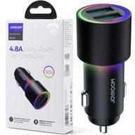 AUTONABÍJAČKA JOYROOM 2 X USB S PODSVIETENÍM 24 W ČIERNA