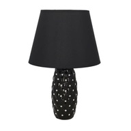 KERAMICKÁ GLAMOUR čierna nočná lampa s tienidlom