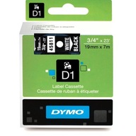 DYMO D1 TAPE BIELY TEXT NA ČIERNOM POZADÍ 19MM X 7M