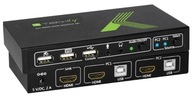 2x1 HDMI/USB KVM prepínač s 4K*30Hz zvukom