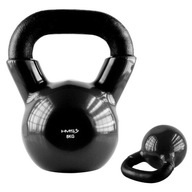 Kettlebell tréningová činka LIATIANÁ VINYLOVÁ POVRCHOVANÁ 8KG ČIERNA HMS