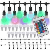 REŤAZ GARDEN GARLAND ​​20M + RGB ŽIAROVKY + DIAĽKOVÉ OVLÁDANIE