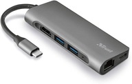 Hub adaptér 7v1 USB-C HDMI Ethernet USB-A čítačka