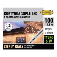 Bulinex záves 4,8m 100L teplý biely priehľadný kábel