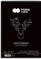 Špirálový skicák A4 20k čierny Happy Color