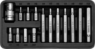 YT-0413 SÚPRAVA ŠESTIHRANNÝCH SKRUTKOVACÍCH NÁSTROJOV, 15 KS YATO