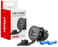 NABÍJAČKA DO AUTO ZÁSUVKY 2x USB 12V 24V Amio