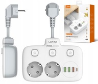 POWER STRIP 2 zásuvky + 4x USB QC 3.0 PD20W