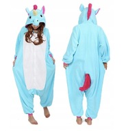 ONESIE JEDNOROŽEC TEPLÁ KIGURUMI ŠATY PYŽAMÁ MODRÁ JEDNOROŽEC MODRÁ M