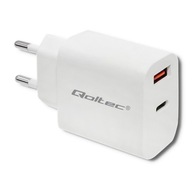 QOLTEC 18W 5-12V 1,5-3A USB typ C PD USB QC 3.0