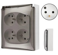 SIMON AquaClick Quadruple Wall Socket WHITE