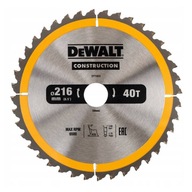 Pílový kotúč na drevo 216 mm x 30, 40z DT1953 DeWALT