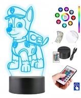 Nočná lampa Paw Patrol Darčeková RGB LED PLEXIDO