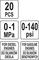 TLAK VSTREKOVANIA PALIVA 20 DIELOV - YT-73025