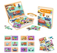 Magnetické bloky Puzzle pre deti vo veku 3-4 rokov Vozidlá Autá pre chlapca