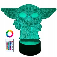 XL 3D Star Wars LED lampa Baby Yoda Star Wars 16 farieb + diaľkové ovládanie