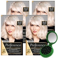 LOREAL Preference farba na vlasy 10,21 Stockholm sada 4 ks + ZADARMO