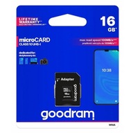 16GB pamäťová karta microSDHC + adaptér SD Class 10