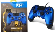 PAD PS4 PS3 PC GAMEPAD OVLÁDAČ S STEELPLAY METAL TECH BLUE BLADE BLADE BLADE