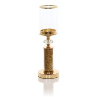 Svietnik Glamour Lantern Chrome Gold krištáľ