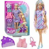 BARBIE TOTÁLNE VLASOVÁ BÁBIKA HCM88 DLHÉ BLOND VLASY MÓDNY FAREBNÝ HREBEŇ