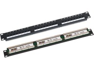 Patchpanel UTP kat.6 19 palcov 1U 24xRJ45 LSA